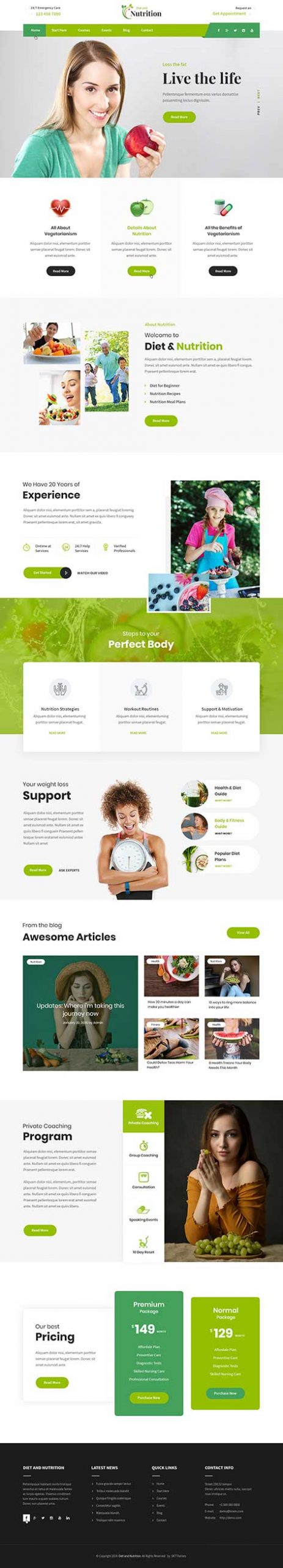 Diet and Nutrition WordPress theme scaled