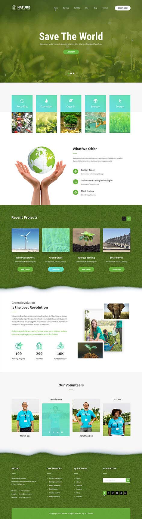 green nature wordpress theme1