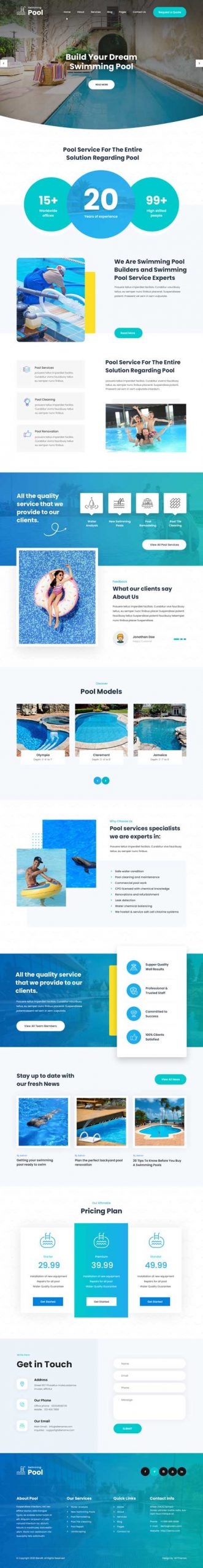 swimming pool wordpress theme scaled